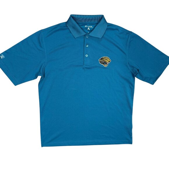Antigua Jacksonville Jaguars Polo Shirt NFL Golf Blue Small - Picture 1 of 8